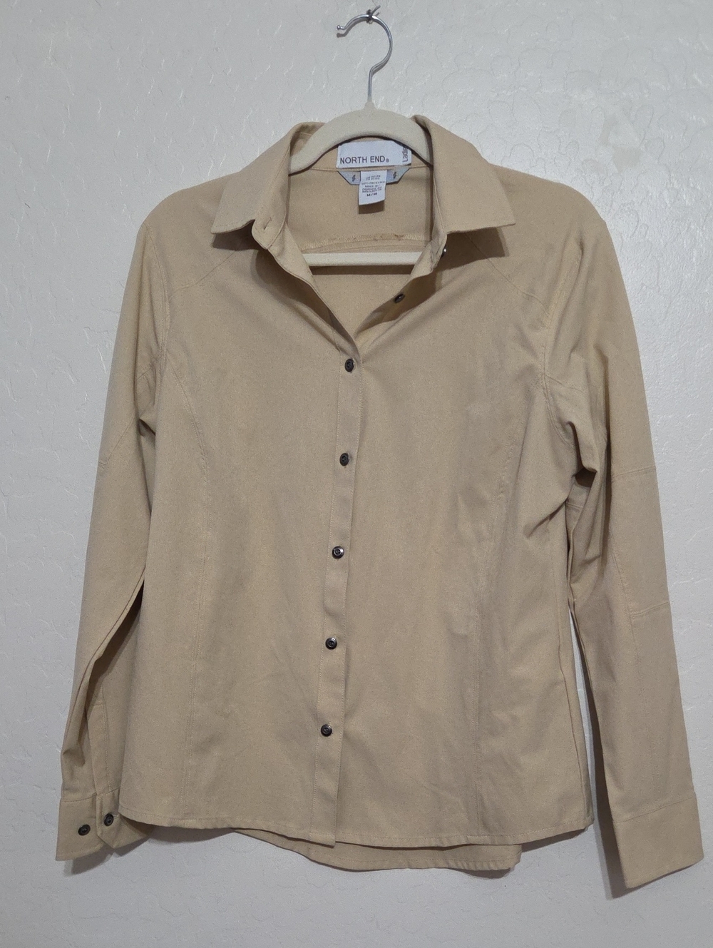 North End Women's Beige Button-Down Shirt